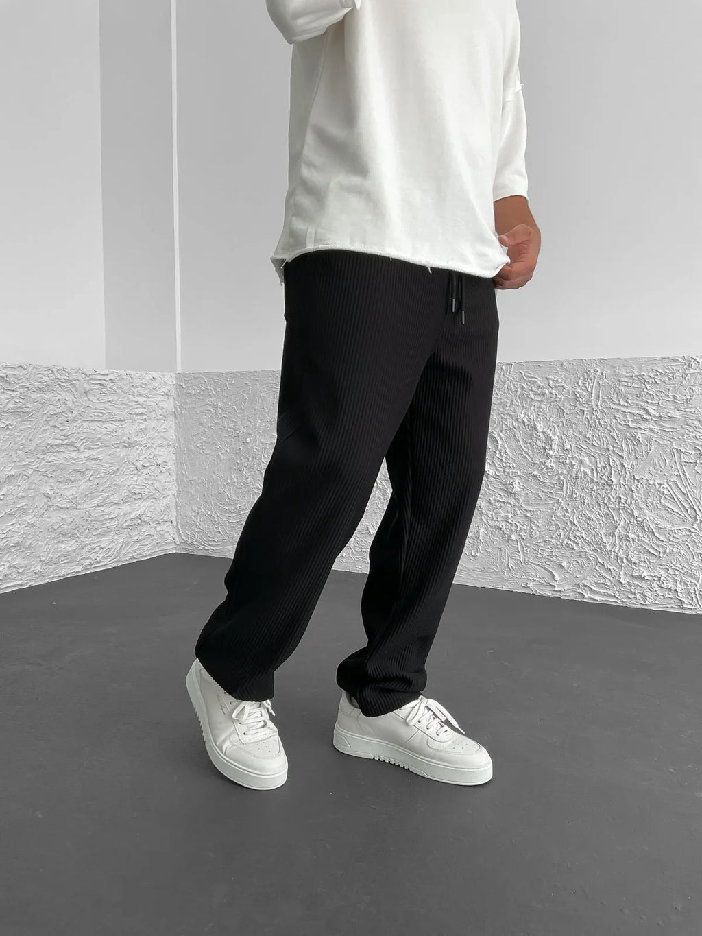 The "Rib-Tube" Baggy Trouser | Heavyweight Textured Knit