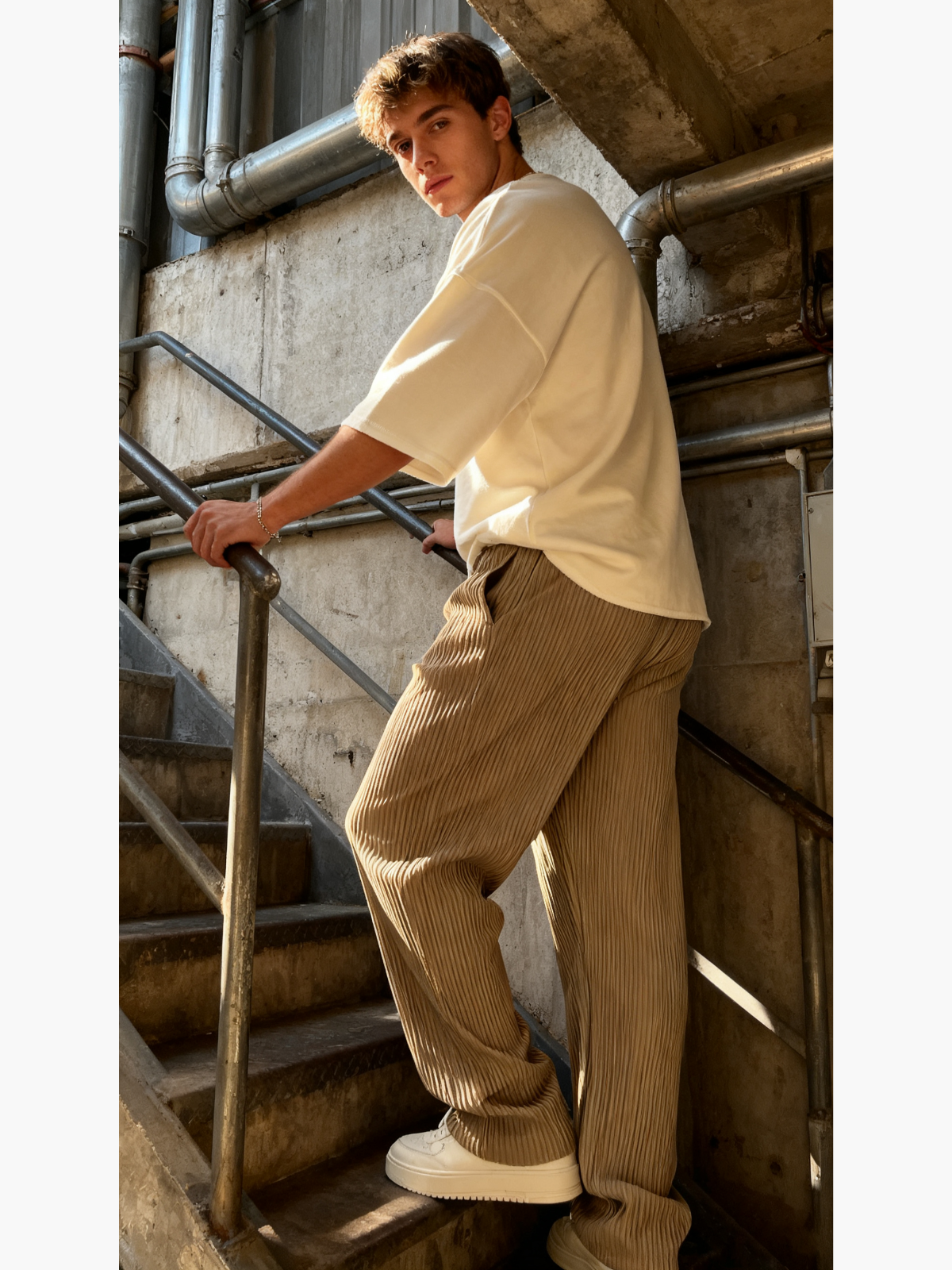 The "Rib-Tube" Baggy Trouser | Heavyweight Textured Knit