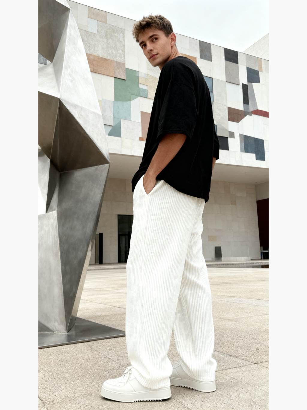The "Rib-Tube" Baggy Trouser | Heavyweight Textured Knit