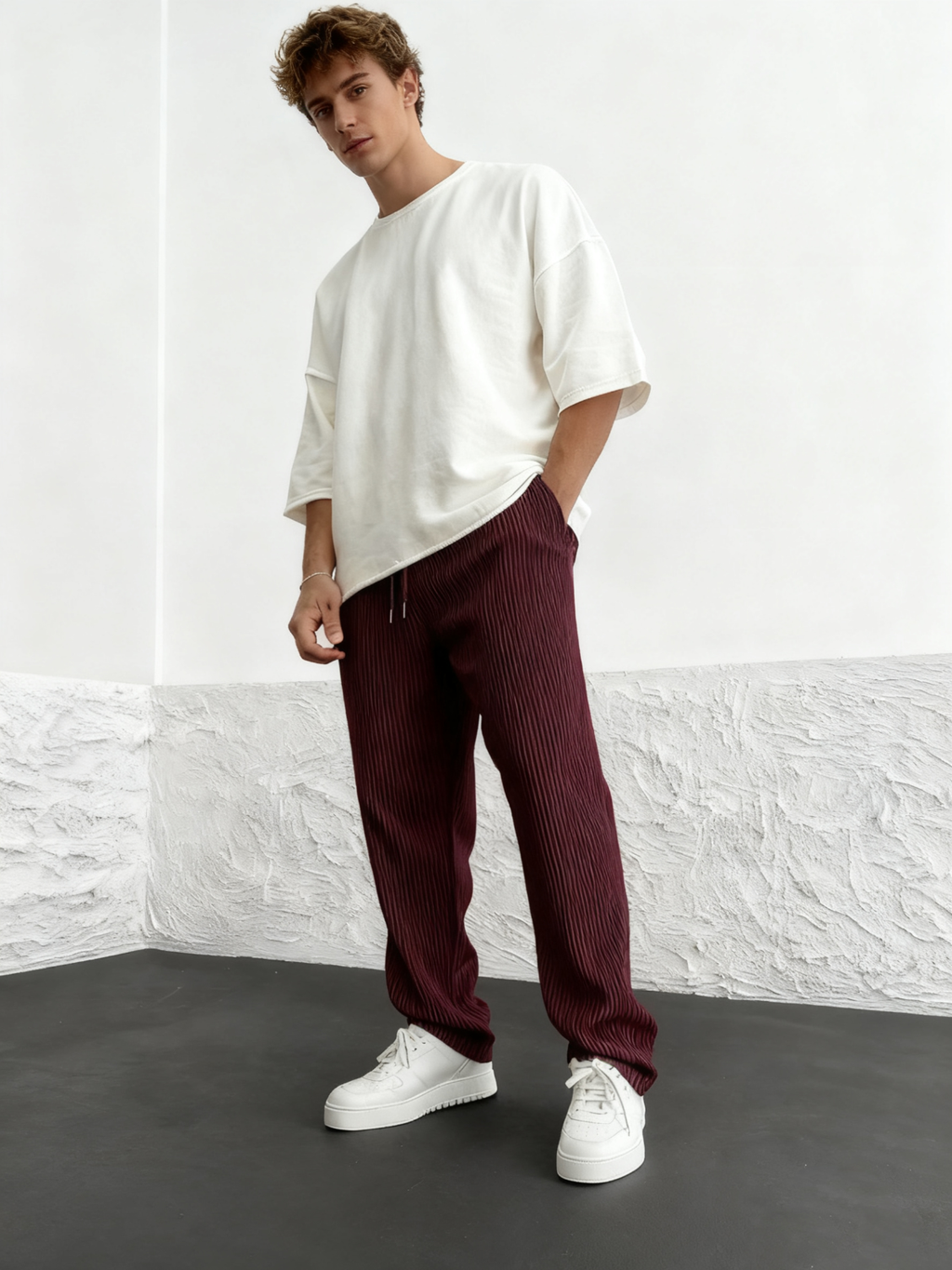The "Rib-Tube" Baggy Trouser | Heavyweight Textured Knit