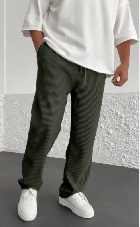 The "Rib-Tube" Baggy Trouser | Heavyweight Textured Knit